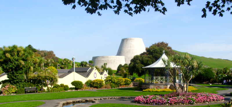 The Landmark theatre, Ilfracombe. View from Wilder Road, across the gardens.